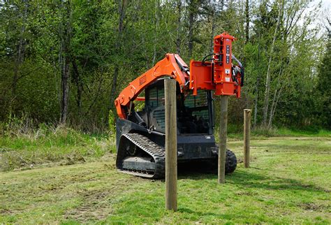 skid steer fence post driver